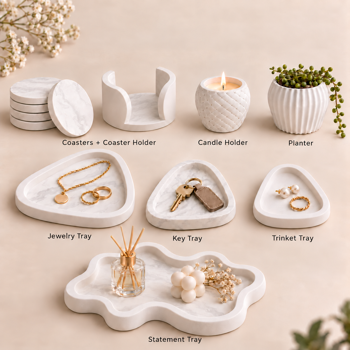 Halo Tray + Stand - Silicone Mold - Gypsum Mold Kit